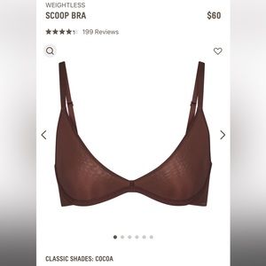 *New without tags* Skims Weightless Scoop bra size 34D